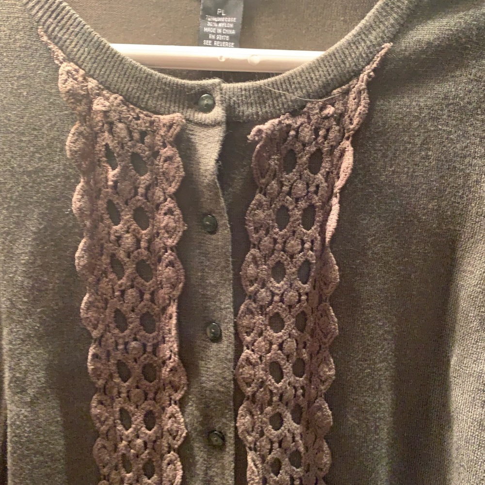 Brand new, Cardigan in olive color with olive embroidery.size :